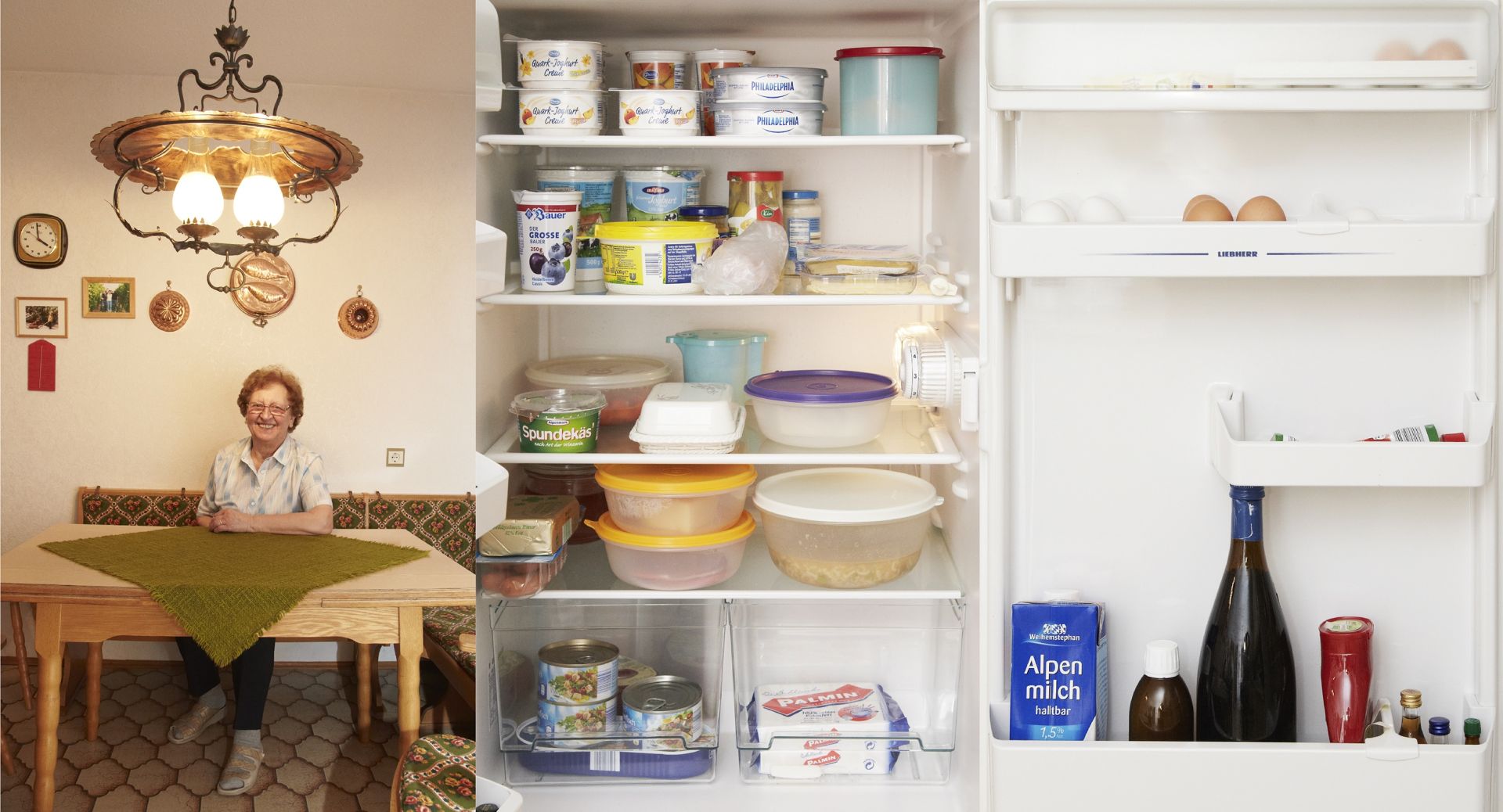Kühlschrank mit vielen Frischhaltedosen