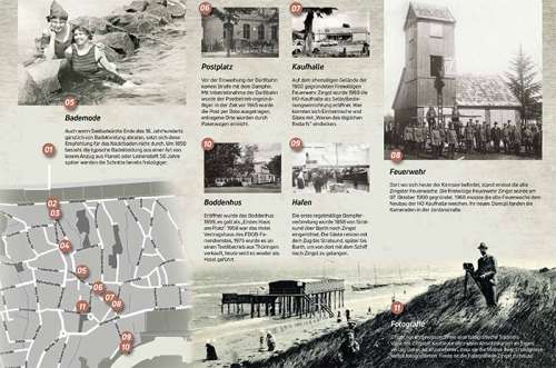 Karte der 11 Stationen für den historischen Rundweg